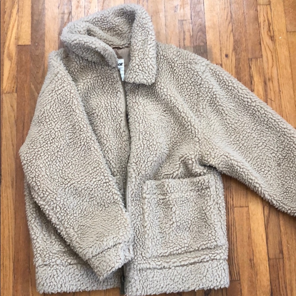 Beige teddy coat